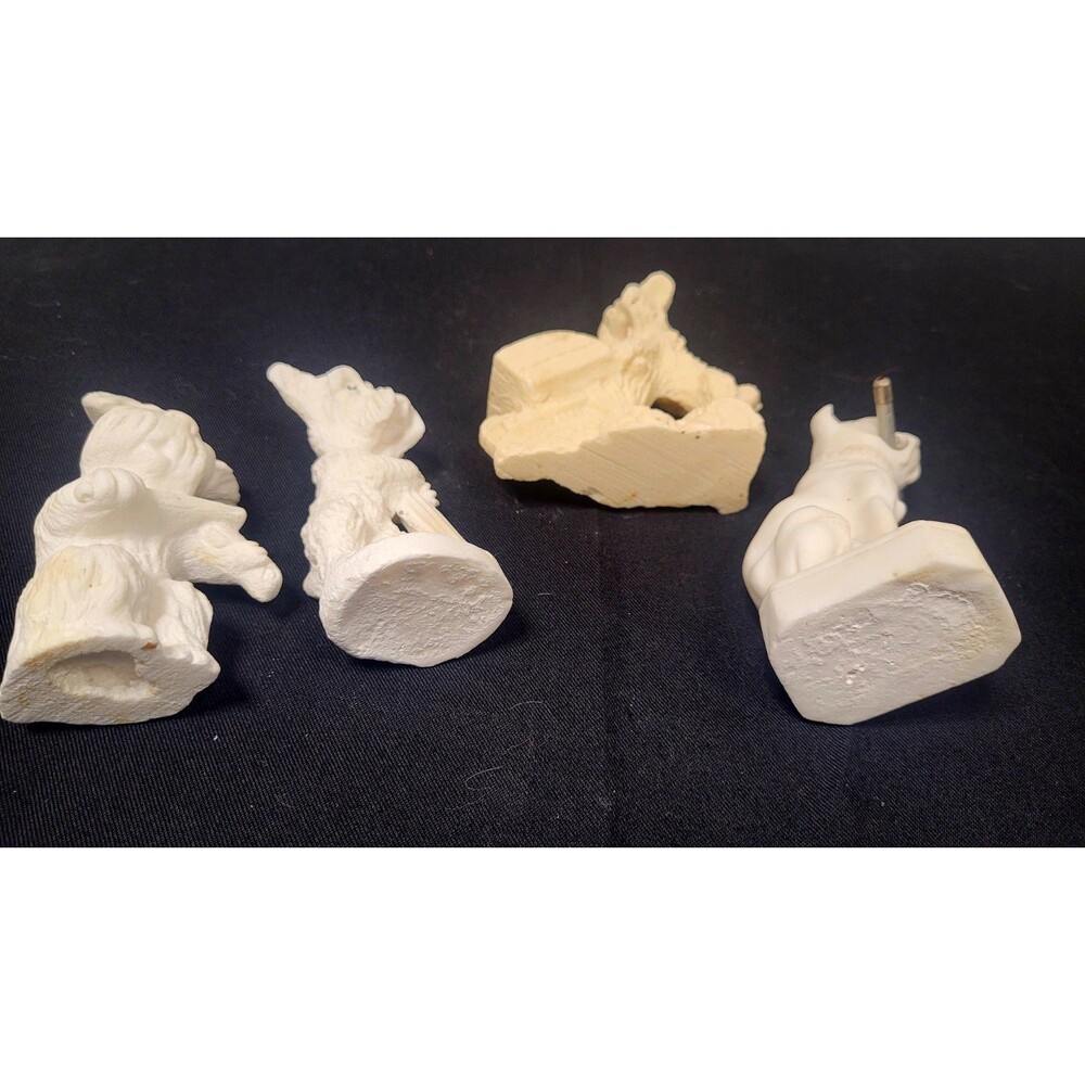 Vintage CHALKWARE LOT Dog Figurine SCOTTIE Terrier BULLDOG White - Picture 2 of 15